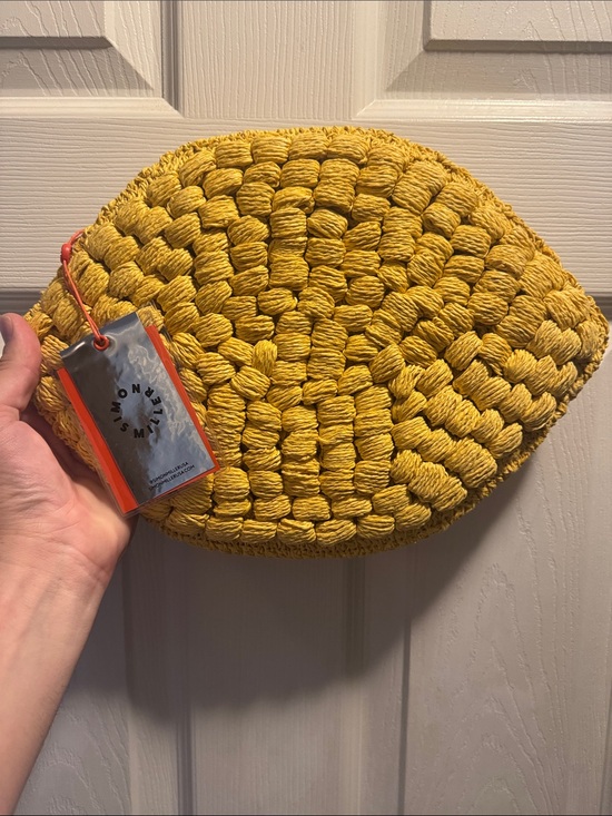 Simon Miller Handbags - Simon miller nwt Yellow Woven Raffia Clutch with Tag lemon shape